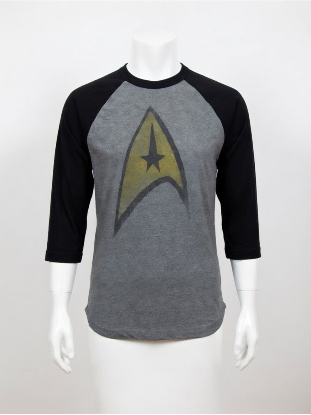 Star Trek TOS Starfleet Command Emblem Baseball 3/4 Sleeve Shirt Men's Small